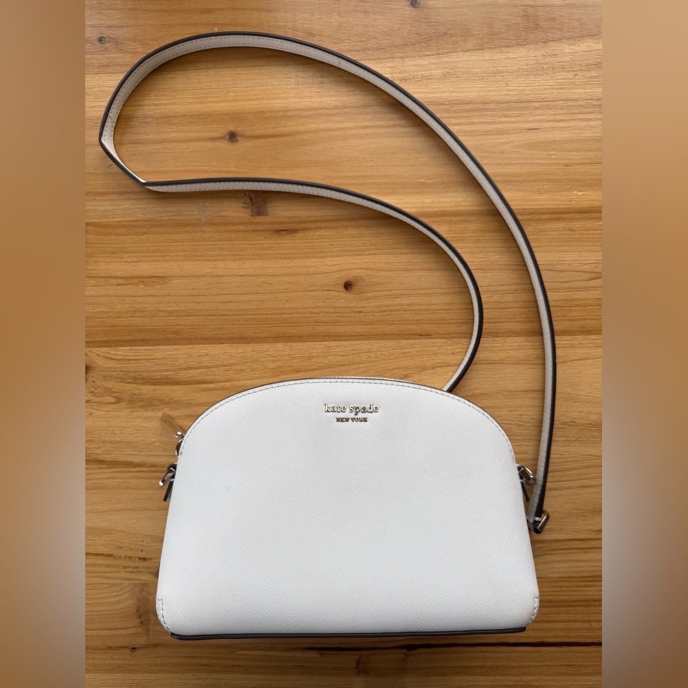 Kate Spade New York Cameron Hilli Saffiano Leather Crossbody Bag White/Gold - Picture 8 of 10